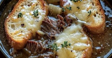 French Onion Short Rib Soup with Gruyère Toast