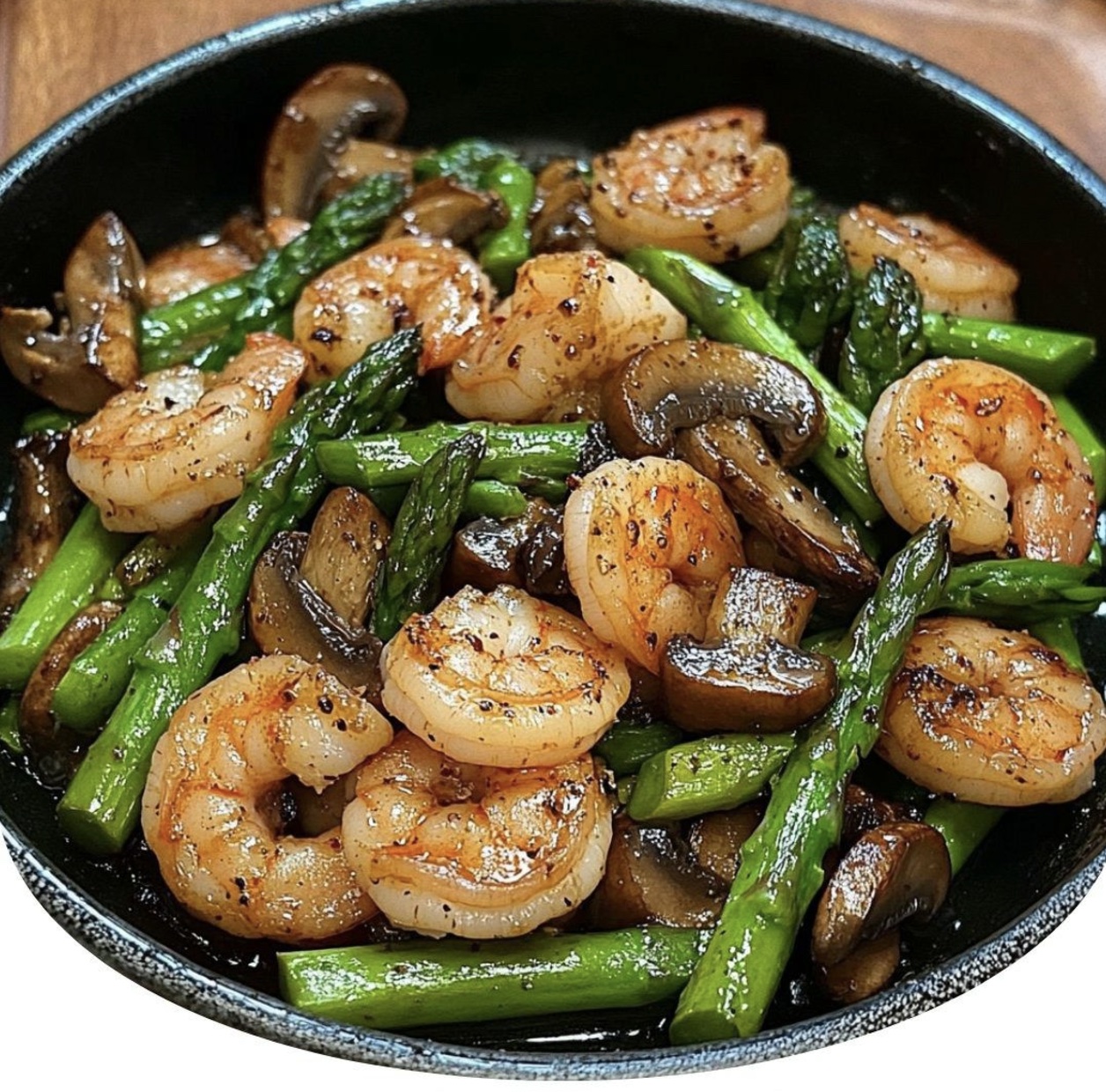 Shrimp and Asparagus Stir-Fry with Mushrooms